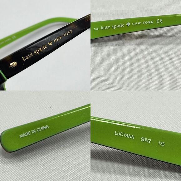 💜Kate Spade Brown & Lime Green "LucyAnn" Eyeglasses W/Hardshell Case - Picture 10 of 15